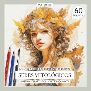 Aprende a colorear como un profesional Seres Mitológicos. Ilustración artística con lápiz de color y técnica mixta