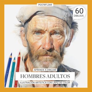 Aprende a retratar como un profesional Hombres Adultos. Ilustración artística con Lápiz de color