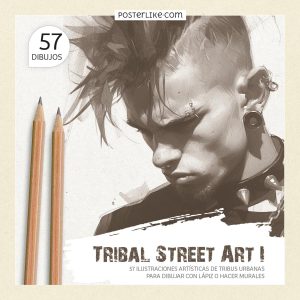 Portada del libro "Tribal Street Art I", con ilustraciones de retratos realistas inspirados en subculturas urbanas