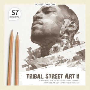Portada del libro de Dibujo artístico "Dibujo de Retratos Realistas con Lápiz. Tribal Street Art II"