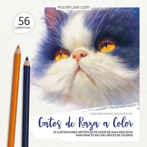 Portada del libro Gatos de Raza a Color de la serie Dibuja Mascotas como un Pro.
