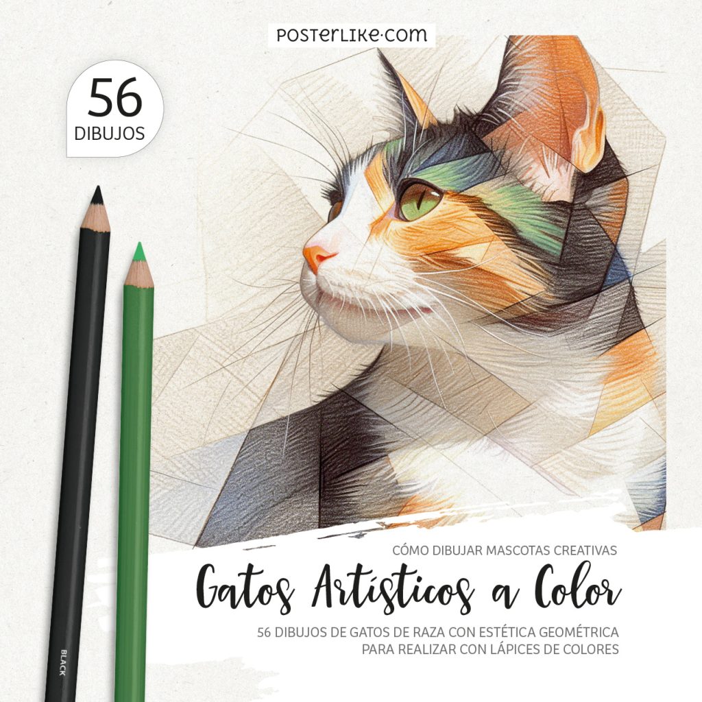 Portada del libro Gatos Artísticos a Color de Posterlike Editions.