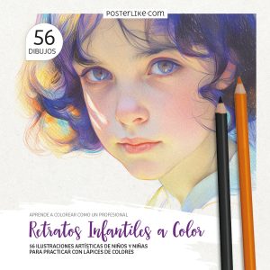 Portada del libro Retratos Infantiles a Color de la serie Colorea como un Pro.